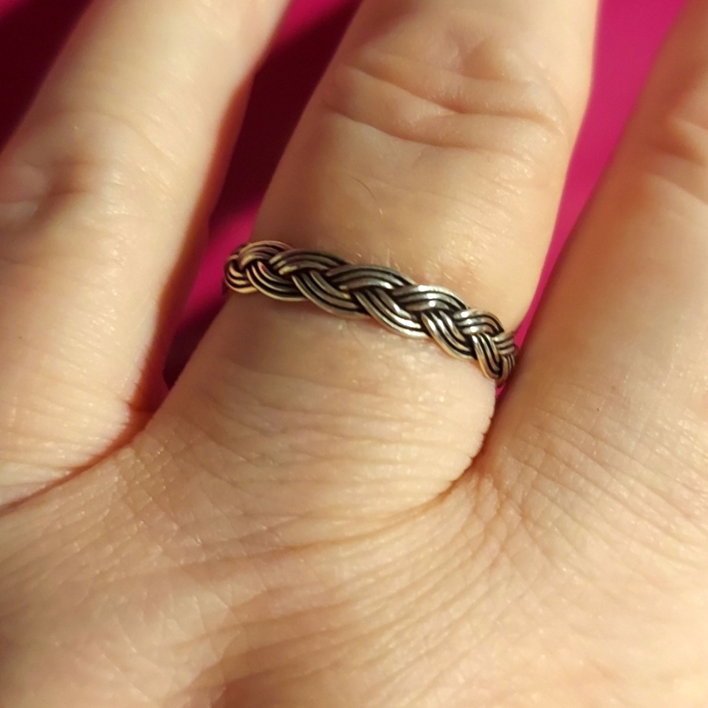Braided Stackable Eternity Sterling Silver Ring S… - image 2